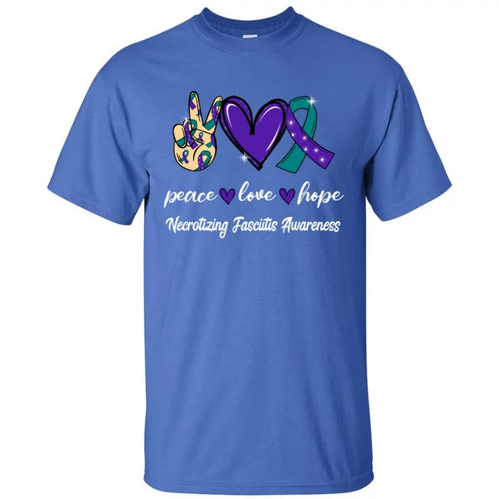 Peace Love Hope Necrotizing Fasciitis Ribbon Awareness Gift Tall T-Shirt