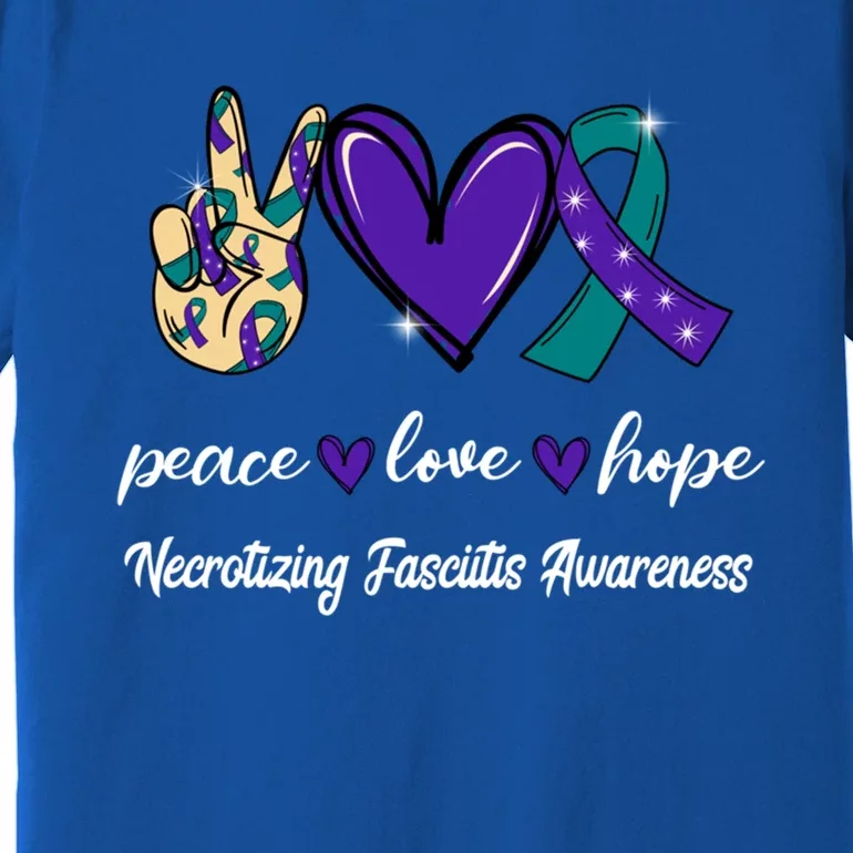 Peace Love Hope Necrotizing Fasciitis Ribbon Awareness Gift Premium T-Shirt