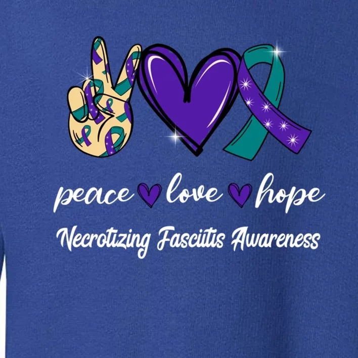 Peace Love Hope Necrotizing Fasciitis Ribbon Awareness Gift Toddler Sweatshirt