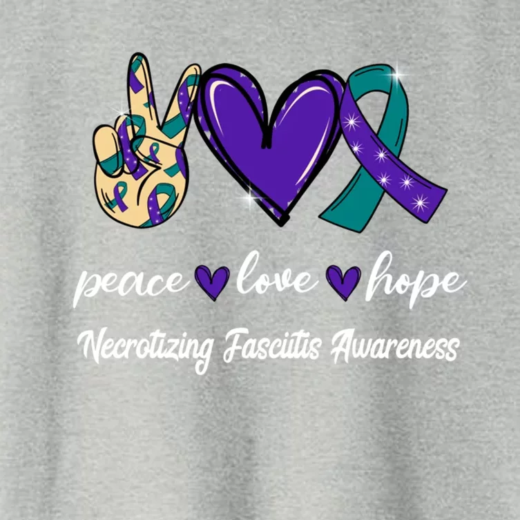 Peace Love Hope Necrotizing Fasciitis Ribbon Awareness Gift Women's Crop Top Tee