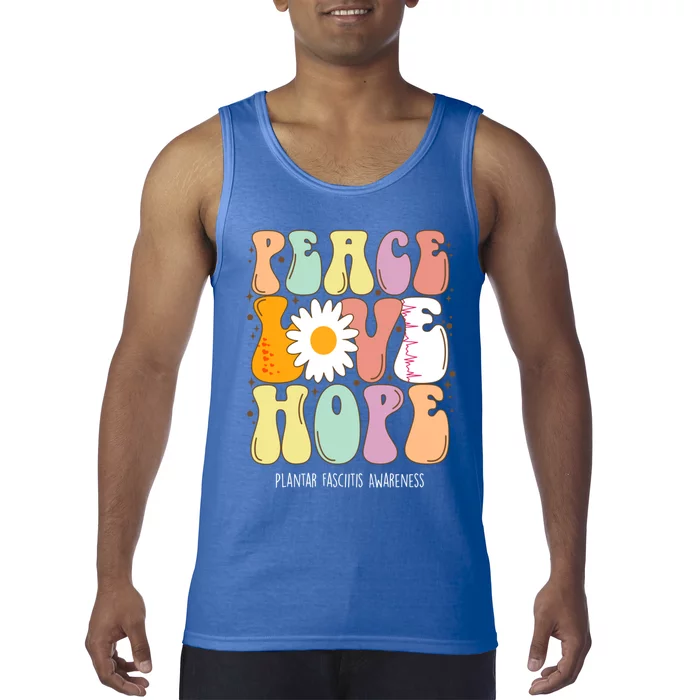 Peace Love Hope Plantar Fasciitis Awareness Gift Tank Top