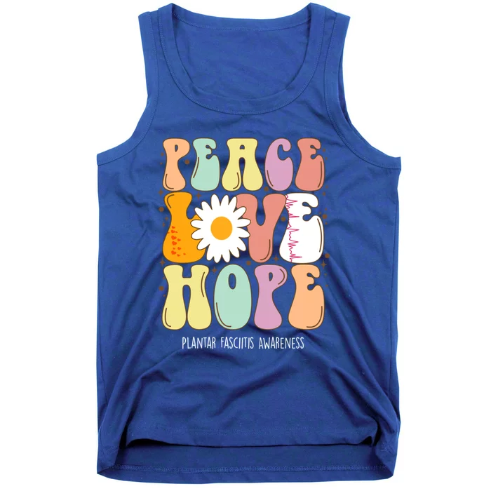 Peace Love Hope Plantar Fasciitis Awareness Gift Tank Top