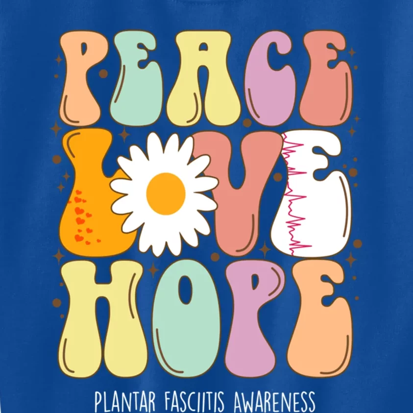 Peace Love Hope Plantar Fasciitis Awareness Gift Kids Sweatshirt