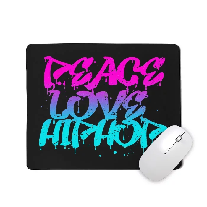 Peace Love Hip Hop Graffiti Retro Rap Music Mousepad