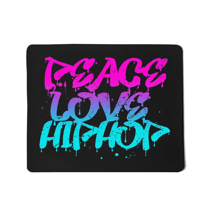 Peace Love Hip Hop Graffiti Retro Rap Music Mousepad