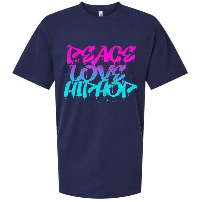 Peace Love Hip Hop Graffiti Retro Rap Music Sueded Cloud Jersey T-Shirt