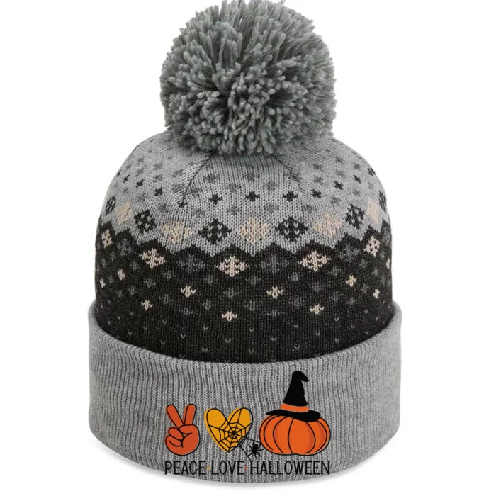 Peace Love Halloween The Baniff Cuffed Pom Beanie