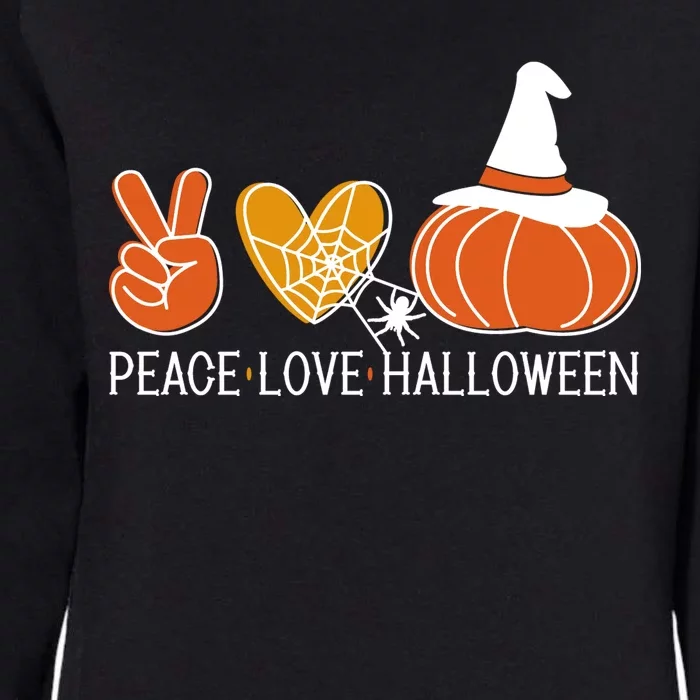 Peace Love Halloween Womens California Wash Sweatshirt