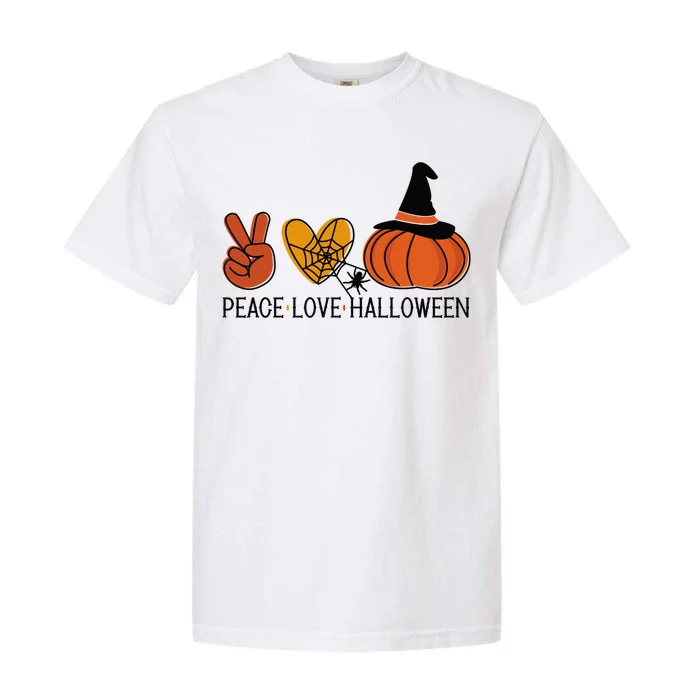 Peace Love Halloween Garment-Dyed Heavyweight T-Shirt