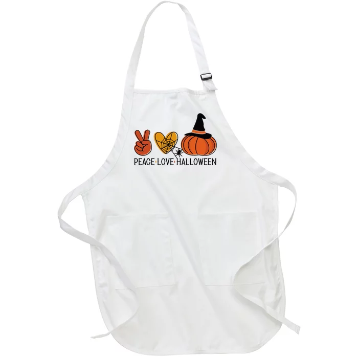 Peace Love Halloween Full-Length Apron With Pocket