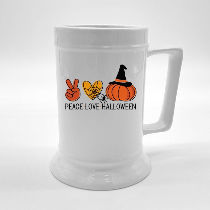 Peace Love Halloween Front & Back Beer Stein