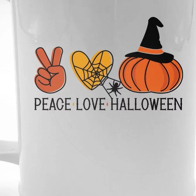 Peace Love Halloween Front & Back Beer Stein