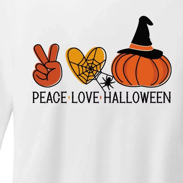 Peace Love Halloween Womens CVC Long Sleeve Shirt