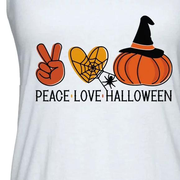 Peace Love Halloween Ladies Essential Flowy Tank