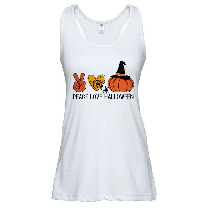 Peace Love Halloween Ladies Essential Flowy Tank