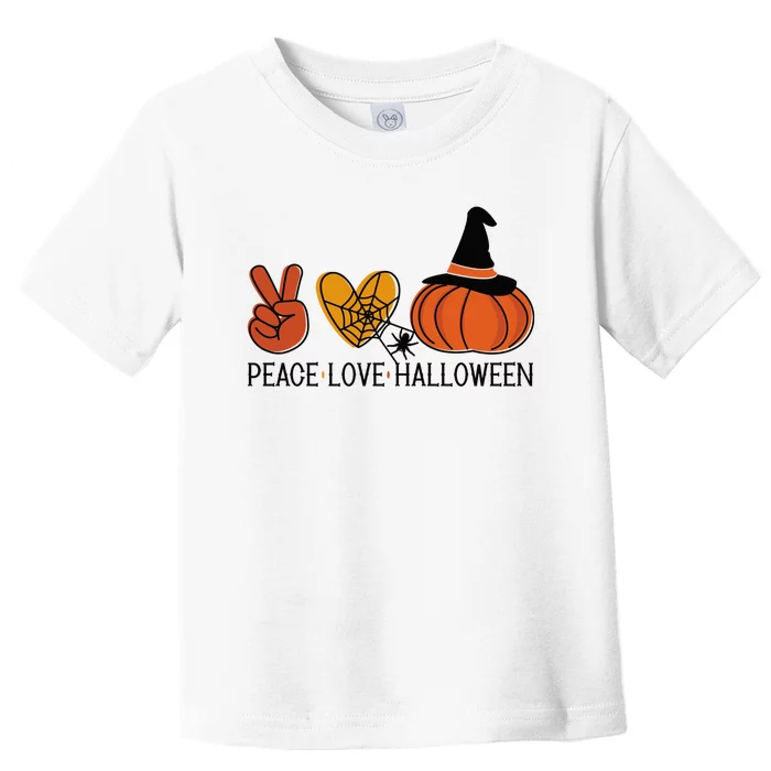 Peace Love Halloween Toddler T-Shirt