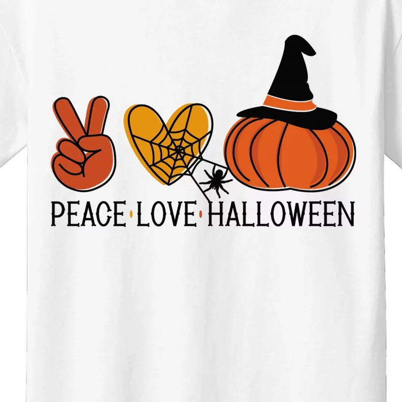 Peace Love Halloween Kids T-Shirt