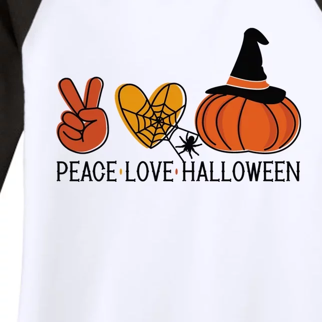 Peace Love Halloween Women's Tri-Blend 3/4-Sleeve Raglan Shirt