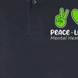 Peace Love Hope Mental Health Awareness Green Ribbon Funny Softstyle Adult Sport Polo