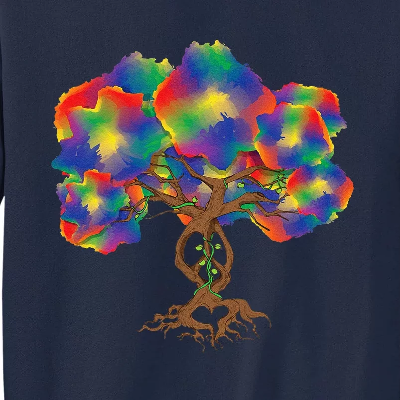 Peace Love Hippie Tree Of Life Arbor Earth Day Hippie Tall Sweatshirt