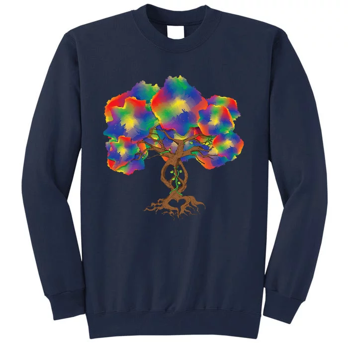 Peace Love Hippie Tree Of Life Arbor Earth Day Hippie Tall Sweatshirt