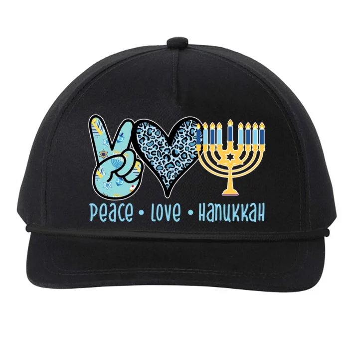 Peace Love Hanukkah Cute Gift Snapback Five-Panel Rope Hat