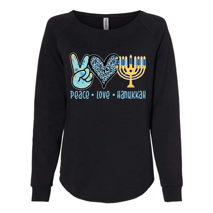 Peace Love Hanukkah Cute Gift Womens California Wash Sweatshirt