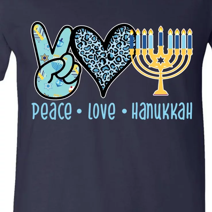 Peace Love Hanukkah Cute Gift V-Neck T-Shirt