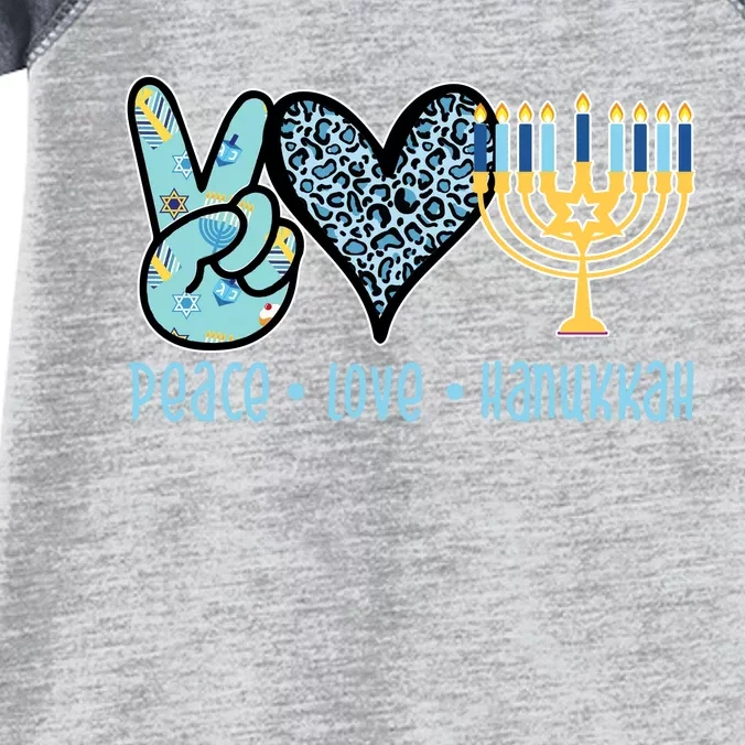 Peace Love Hanukkah Cute Gift Infant Baby Jersey Bodysuit