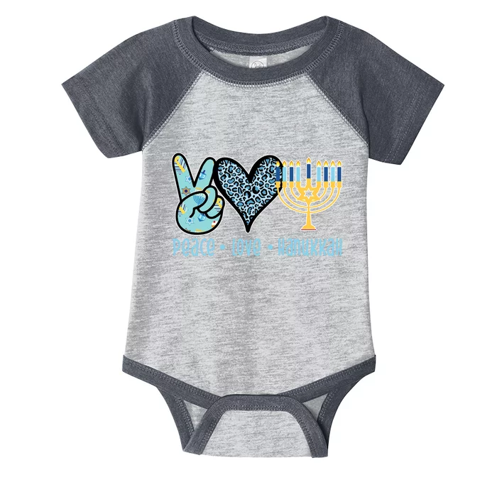 Peace Love Hanukkah Cute Gift Infant Baby Jersey Bodysuit