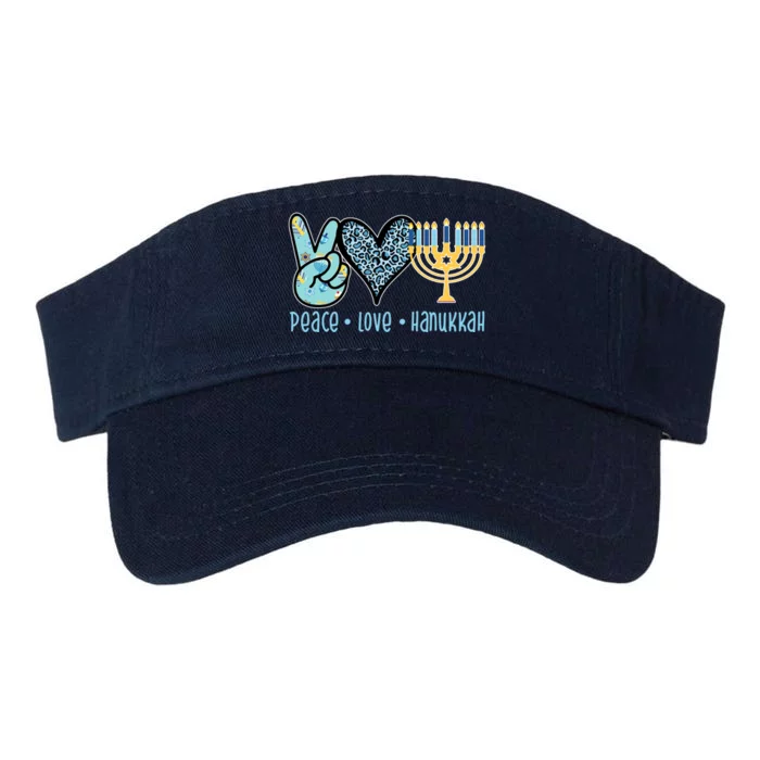 Peace Love Hanukkah Cute Gift Valucap Bio-Washed Visor