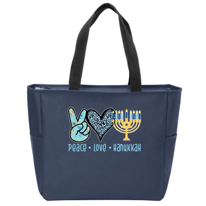 Peace Love Hanukkah Cute Gift Zip Tote Bag