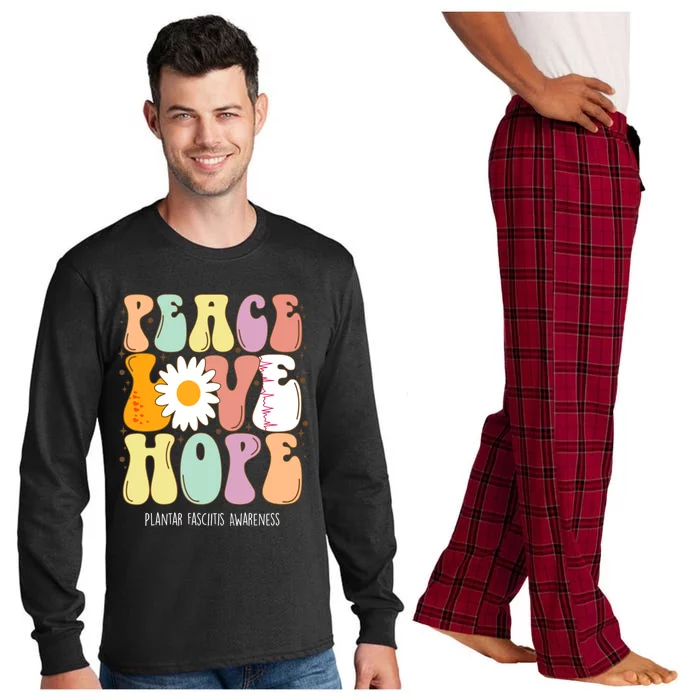 Peace Love Hope Plantar Fasciitis Awareness Gift Long Sleeve Pajama Set