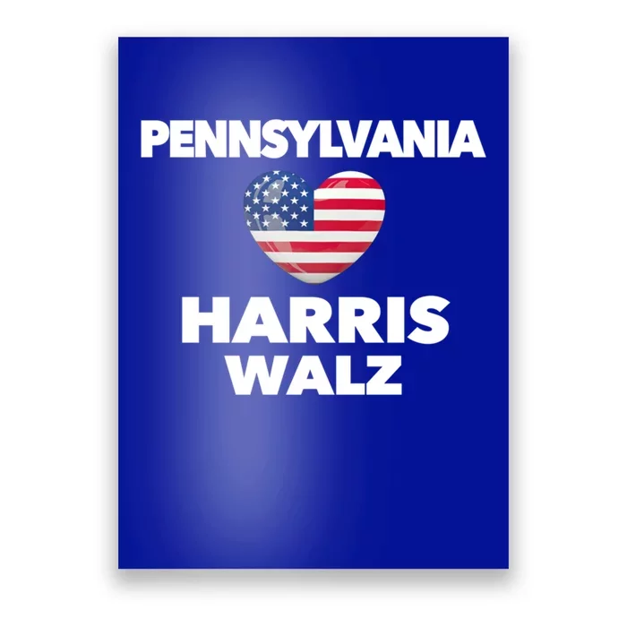 Pennsylvania Loves Harris Walz America Usa Election Pa Gift Poster