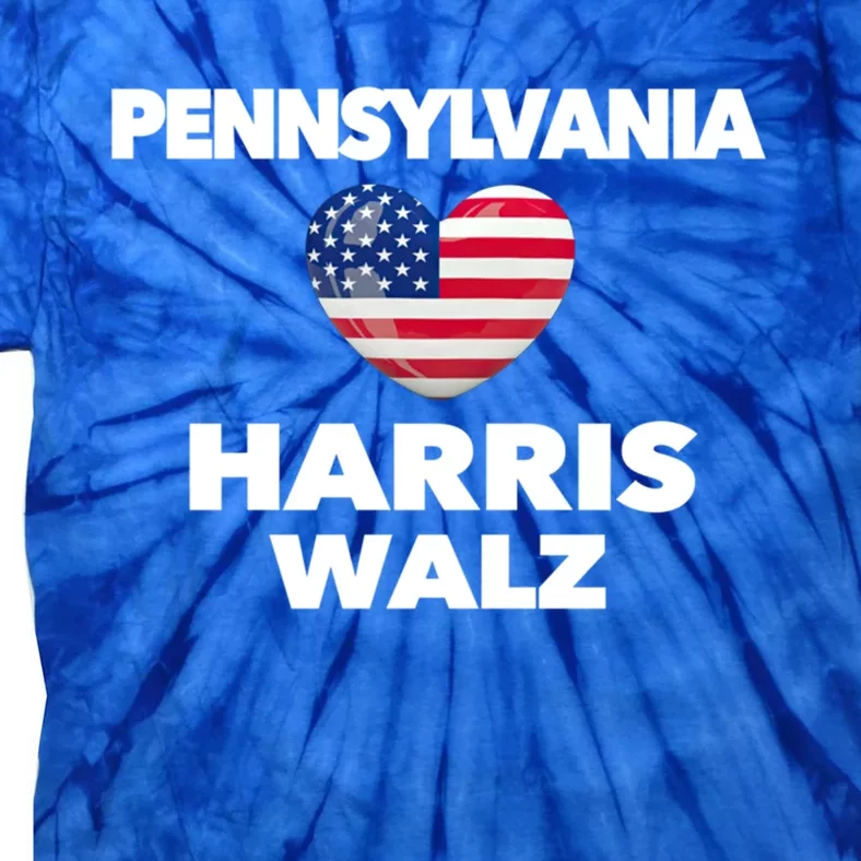 Pennsylvania Loves Harris Walz America Usa Election Pa Gift Tie-Dye T-Shirt