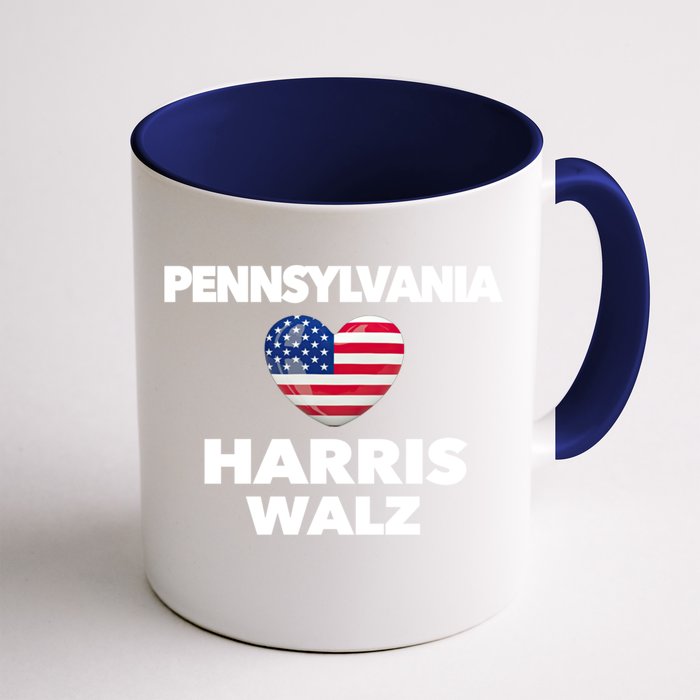 Pennsylvania Loves Harris Walz America Usa Election Pa Gift Front & Back Coffee Mug