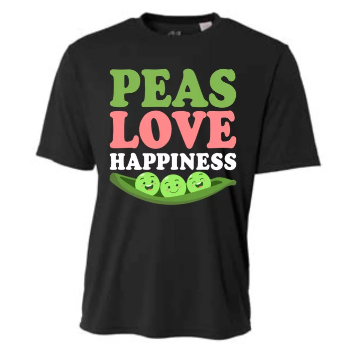 Peas Love Happiness Funny Veganism Veggie Funny Gift Cooling Performance Crew T-Shirt