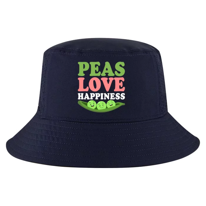 Peas Love Happiness Funny Veganism Veggie Funny Gift Cool Comfort Performance Bucket Hat