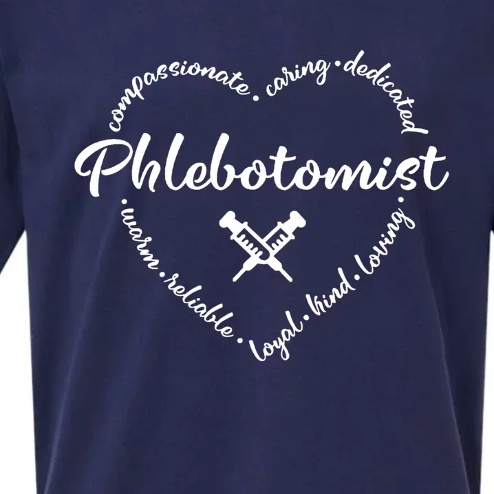 Phlebotomist Life Heart Caring Dedicated Loyal Phlebotomy Gift Sueded Cloud Jersey T-Shirt