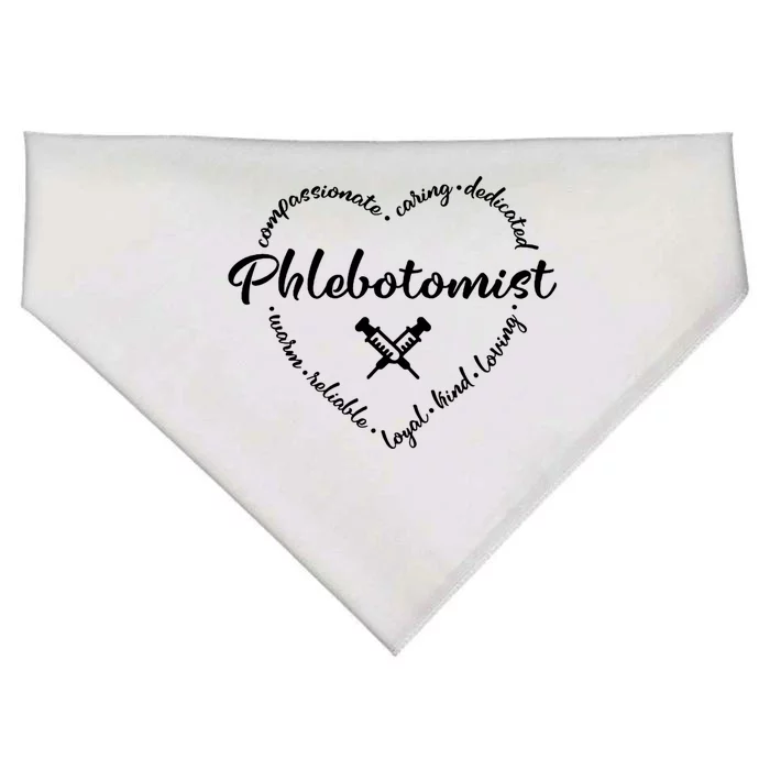 Phlebotomist Life Heart Caring Dedicated Loyal Phlebotomy Gift USA-Made Doggie Bandana