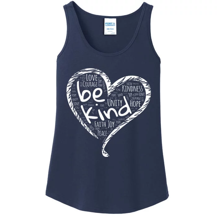 Peace Love Hope Kindness Heart No Bullying Unity Day Orange Ladies Essential Tank