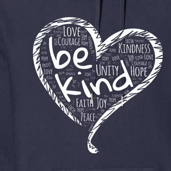 Peace Love Hope Kindness Heart No Bullying Unity Day Orange Premium Hoodie