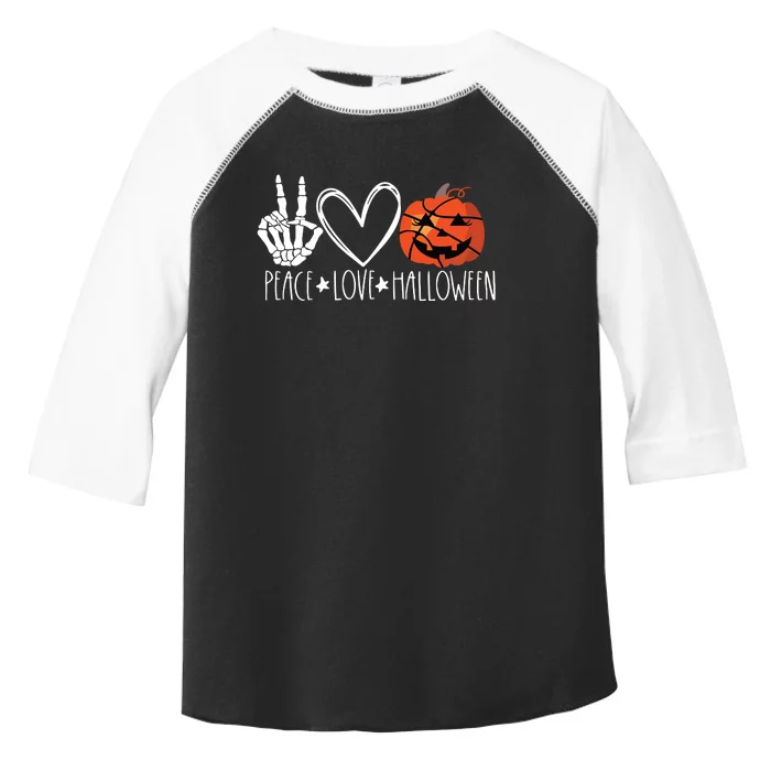 Peace Love Halloween Pumpkin Basketball For Girl Women Toddler Fine Jersey T-Shirt