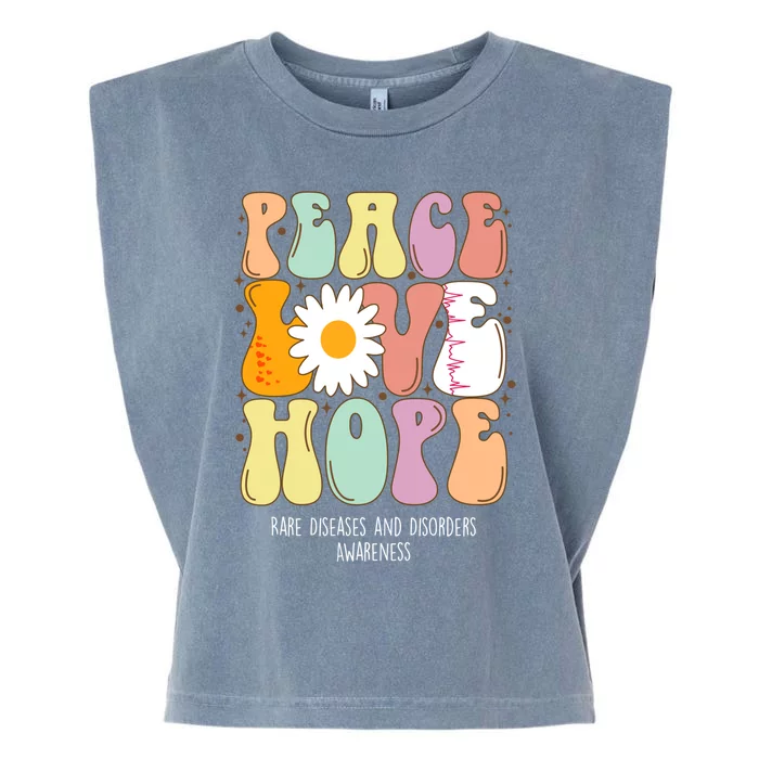 Peace Love Hope Rare Diseases And Disorders Awareness Gift Funny Gift Garment-Dyed Women's Muscle Tee