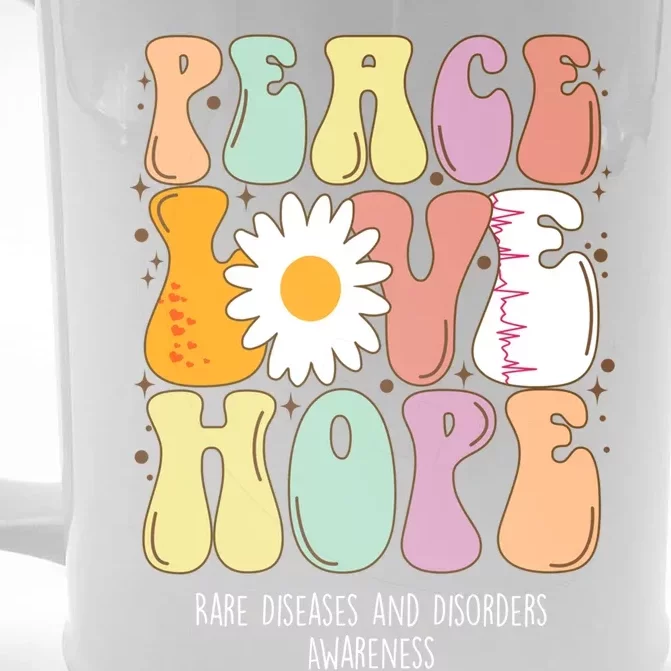 Peace Love Hope Rare Diseases And Disorders Awareness Gift Funny Gift Front & Back Beer Stein