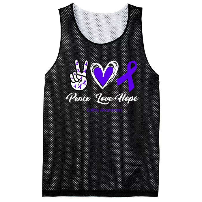 Peace Love Hope Colitis Awareness Mesh Reversible Basketball Jersey Tank