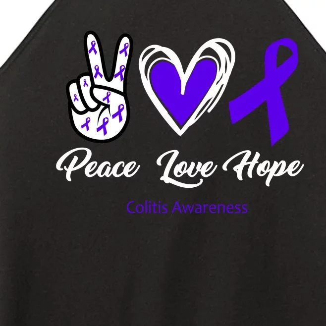 Peace Love Hope Colitis Awareness Women’s Perfect Tri Rocker Tank