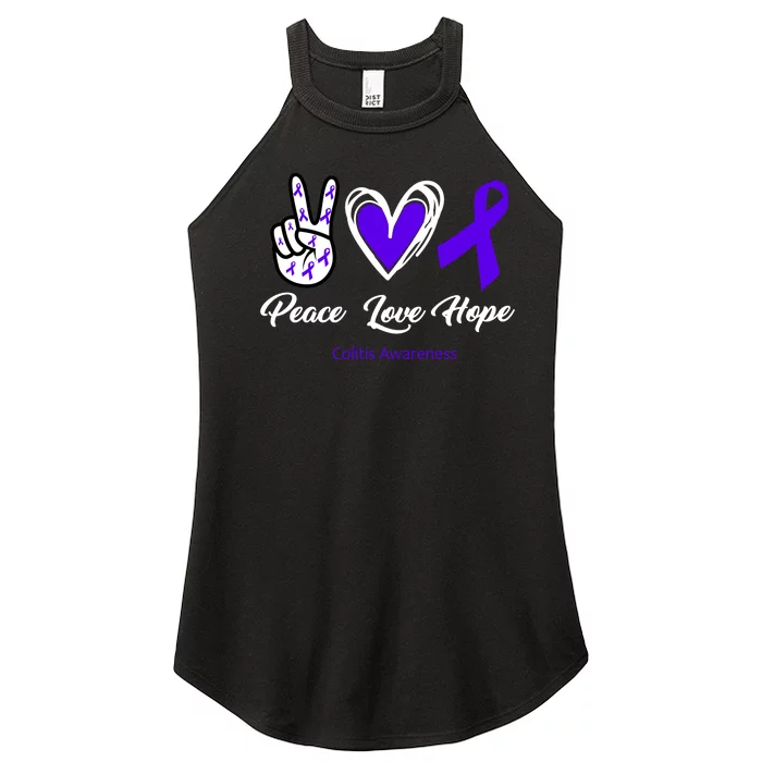 Peace Love Hope Colitis Awareness Women’s Perfect Tri Rocker Tank