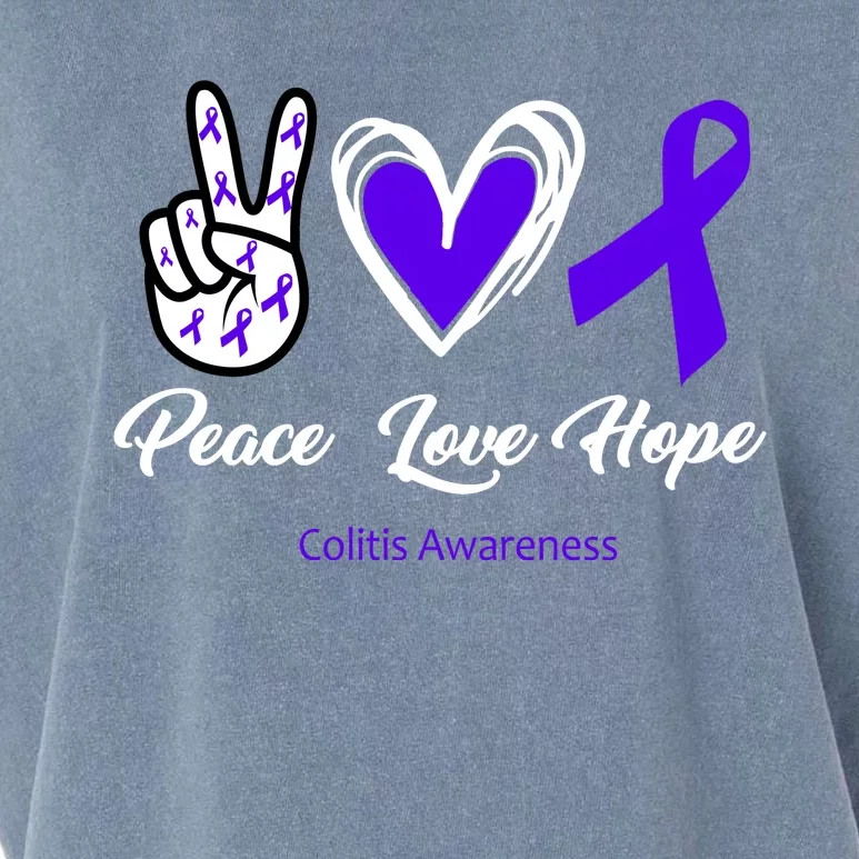 Peace Love Hope Colitis Awareness Garment-Dyed Women's Muscle Tee