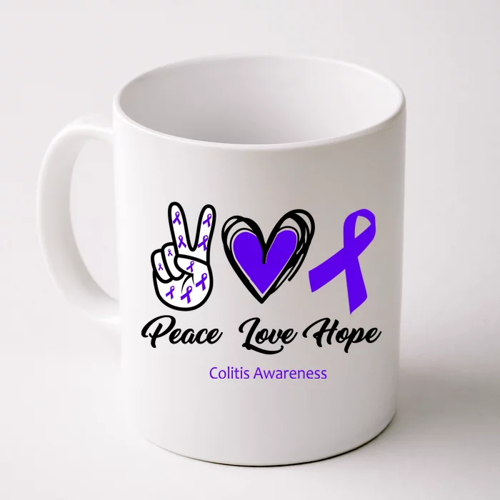 Peace Love Hope Colitis Awareness Front & Back Coffee Mug